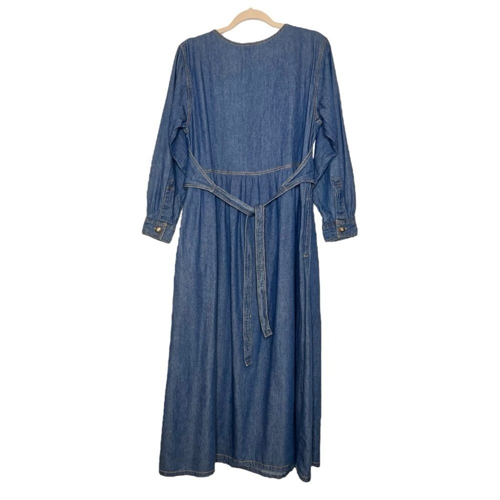 Vtg JANE ASHLEY Embroidered Denim Midi Dress. Size Small - Picture 3 of 9